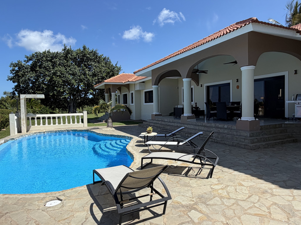 For Sale Tranquil Hillside Villa with Ocean Views & Pool in Sosua